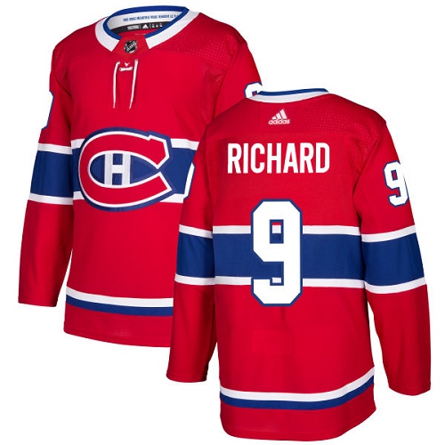 Adidas Men Montreal Canadiens #9 Maurice Richard Red Home Authentic Stitched NHL Jersey